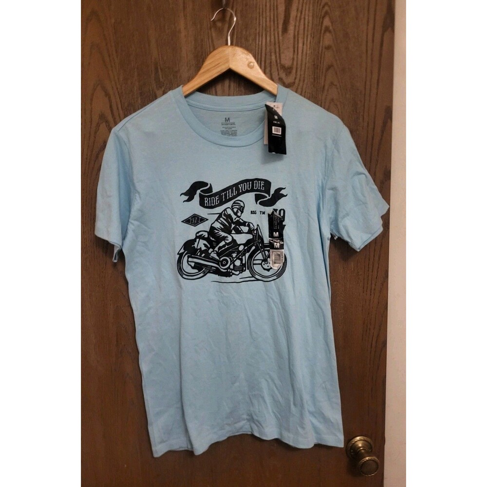 Mens Boulevard Ride Till You Die Blue T Shirt Size Medium